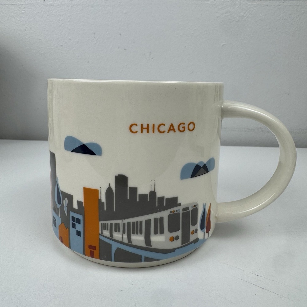 Starbucks Chicago You Are Here Collection Coffee Mug 14oz Skyline 2015 Ceramic